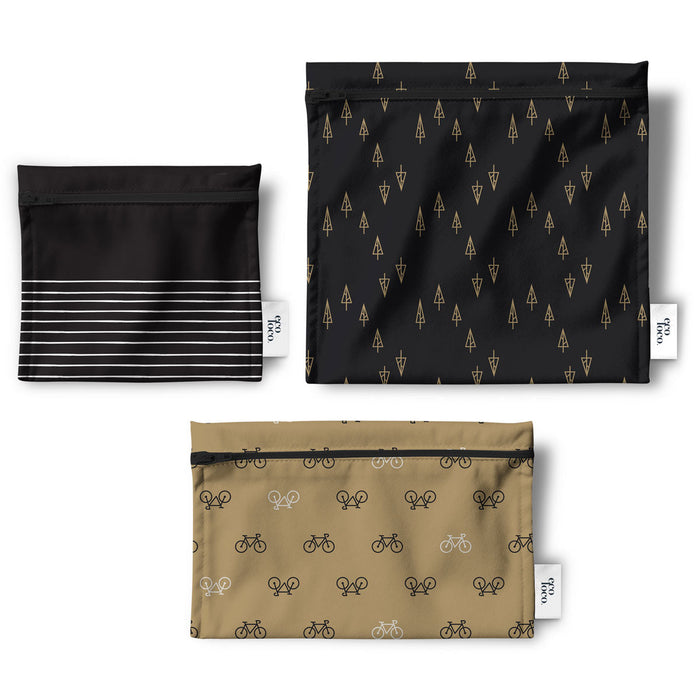 Trio sacs à lunch réutilisables (modèles multiples)