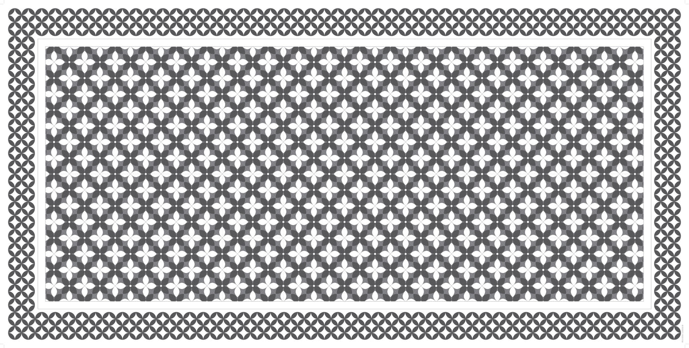 Tapis de vinyle - petite fleur grey - vinyl carpets