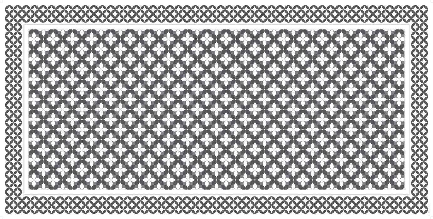 Tapis de vinyle - petite fleur grey - vinyl carpets