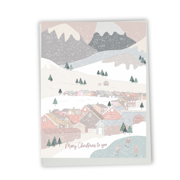 Joyeuses fêtes - paysage enneigé