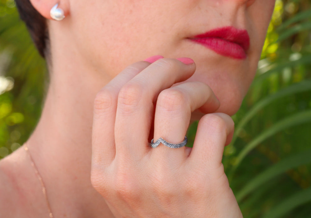 La princesse des sables │ bague texturée │ argent sterling recyclé