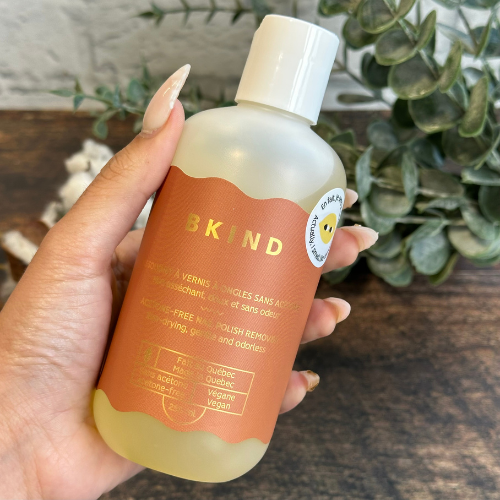 Dissolvant à ongles sans acétone fait au Québec par Bkind