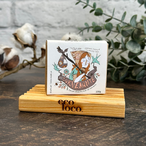 Savon naturel et fait a la main au Québec, la survenante, avoine, miel et romarin de la savonnerie des dilligences