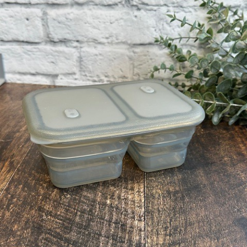 Contenant alimentaire en silicone, rétractable et double