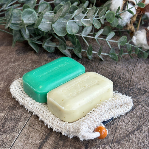 Sac de retailles de savons et ses 2 savons