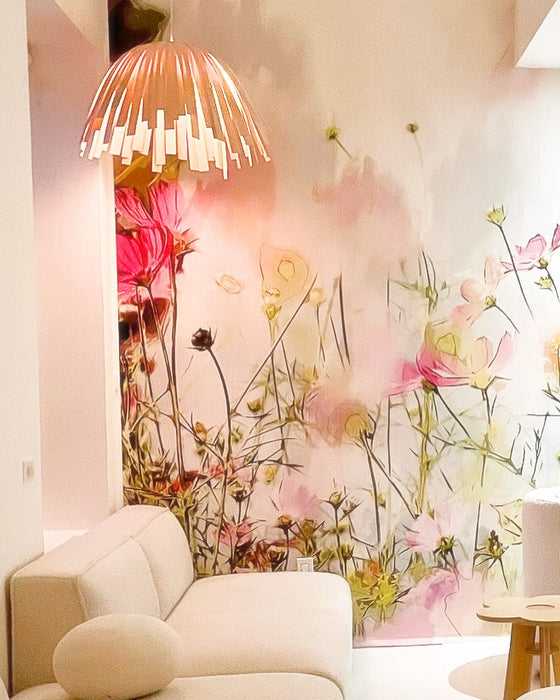 Lampe tina cheveux longs / merisier rouge et blanc