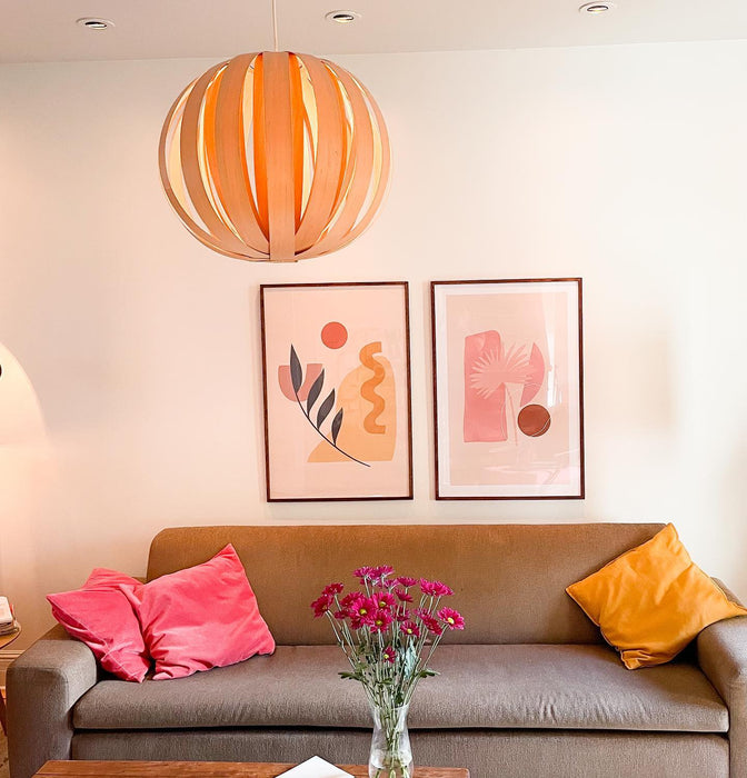 Lampe ruth / large / érable er merisier rouge