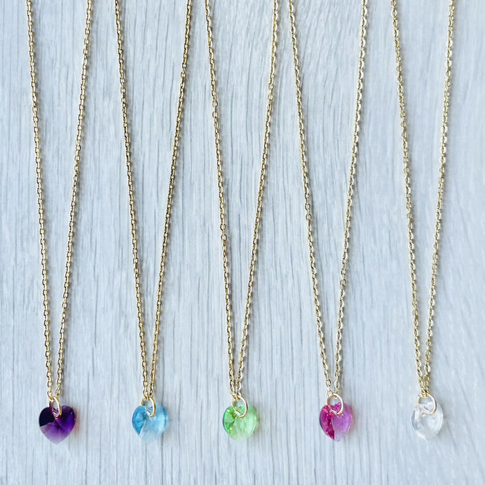 Couleurs de naissance colliers cœurs swarovski