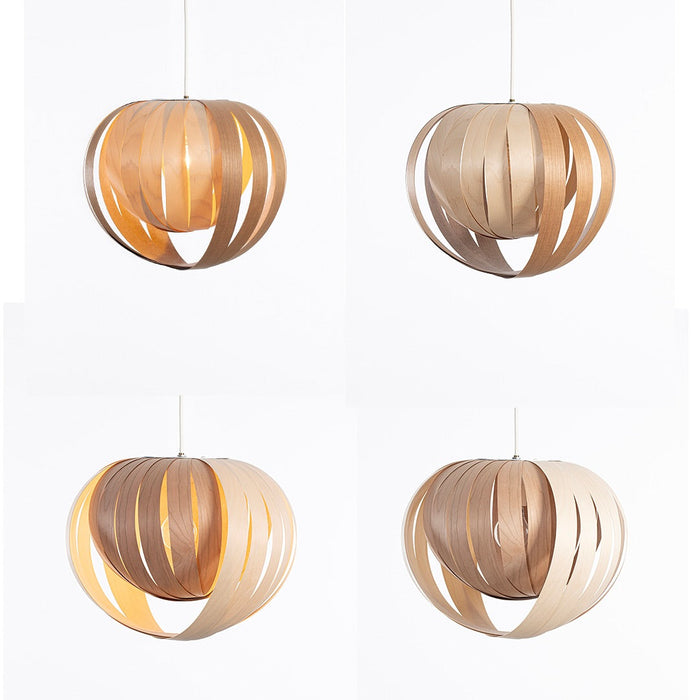 Lampe noisette #3 / merisier blanc et rouge