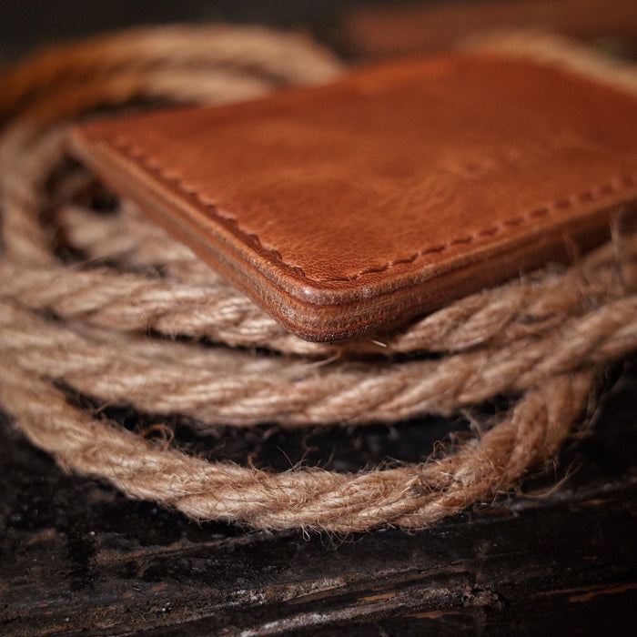 Sleek light-brown leather wallet for everyday use