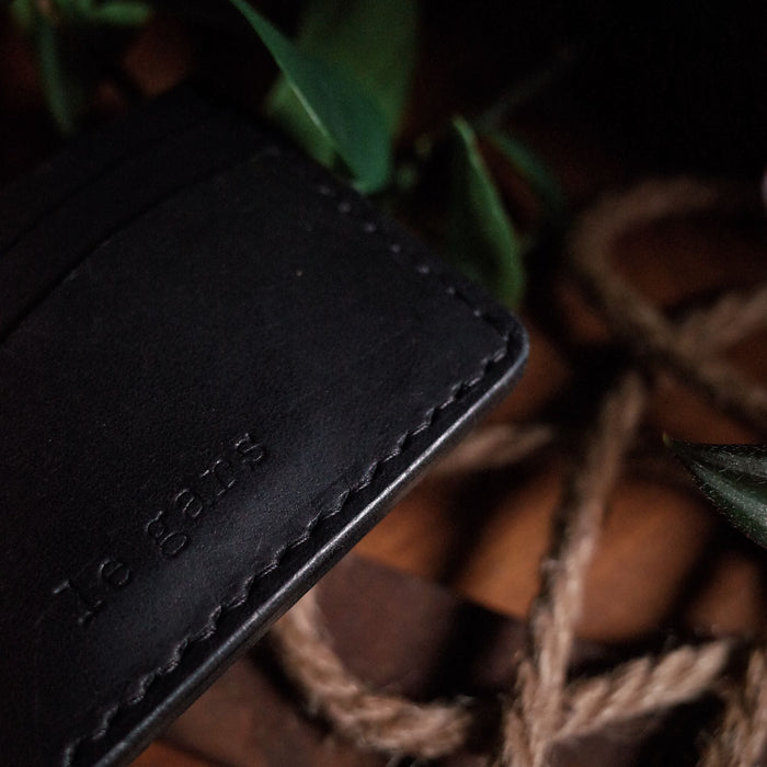 Durable handcrafted black leather wallet made in Canada