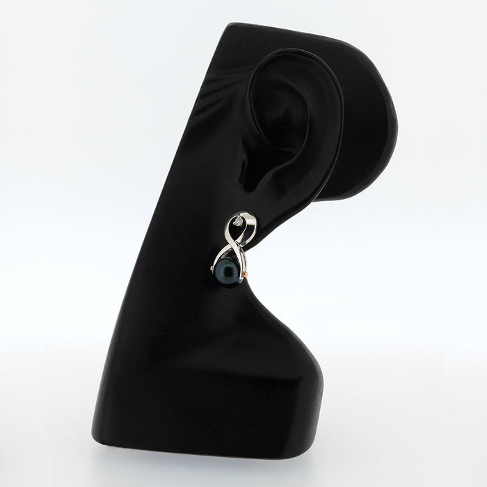 Boucles d'oreille ruban rose