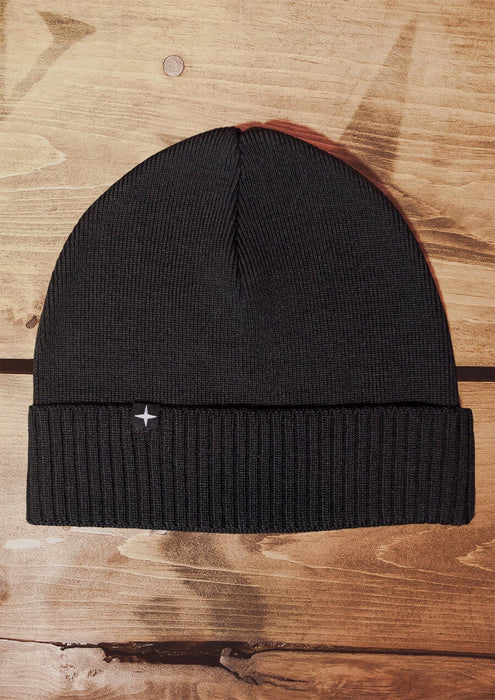Tuque fine en mérinos - noir