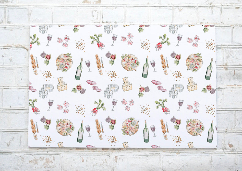 Vin, fromage et charcuterie /  wine, cheese and charcuterie - napperons de papier / paper placemats