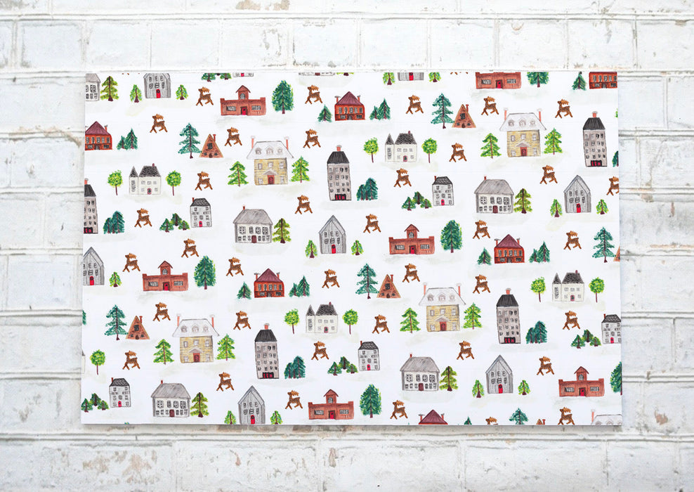 "village de noël" / "xmas village" - napperons de papier / paper placemats