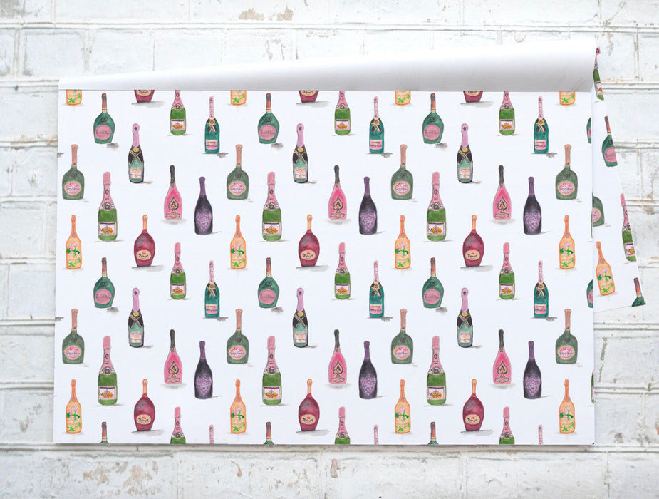 Champagne rosé - napperons de papier / paper placemats