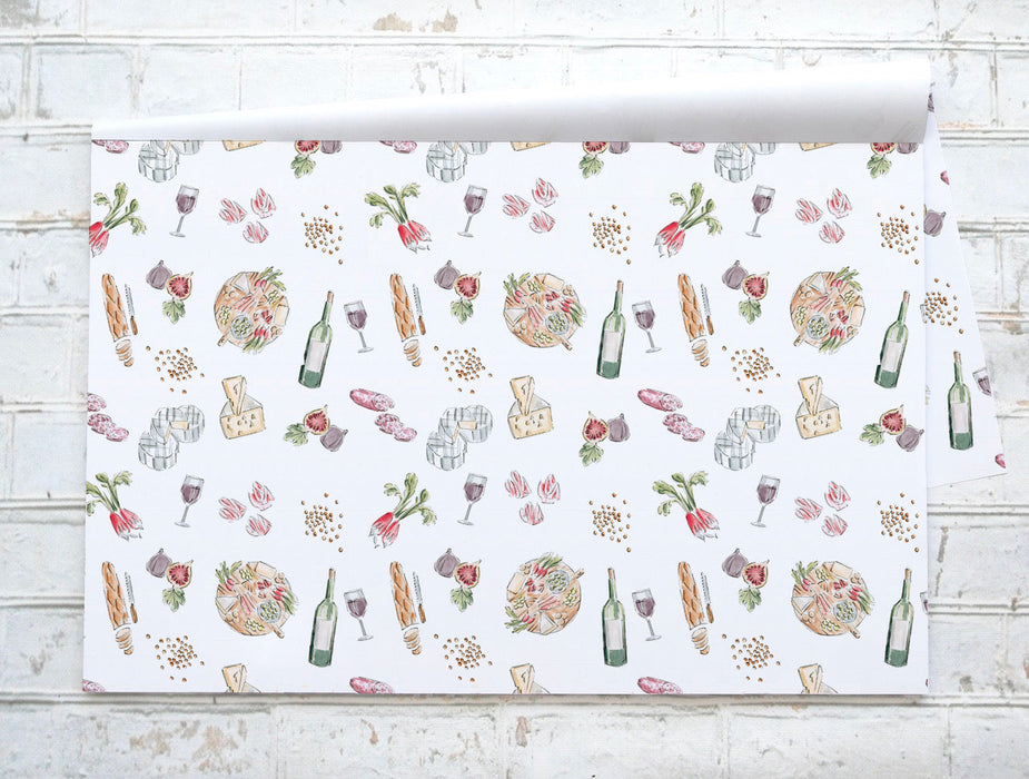 Vin, fromage et charcuterie /  wine, cheese and charcuterie - napperons de papier / paper placemats