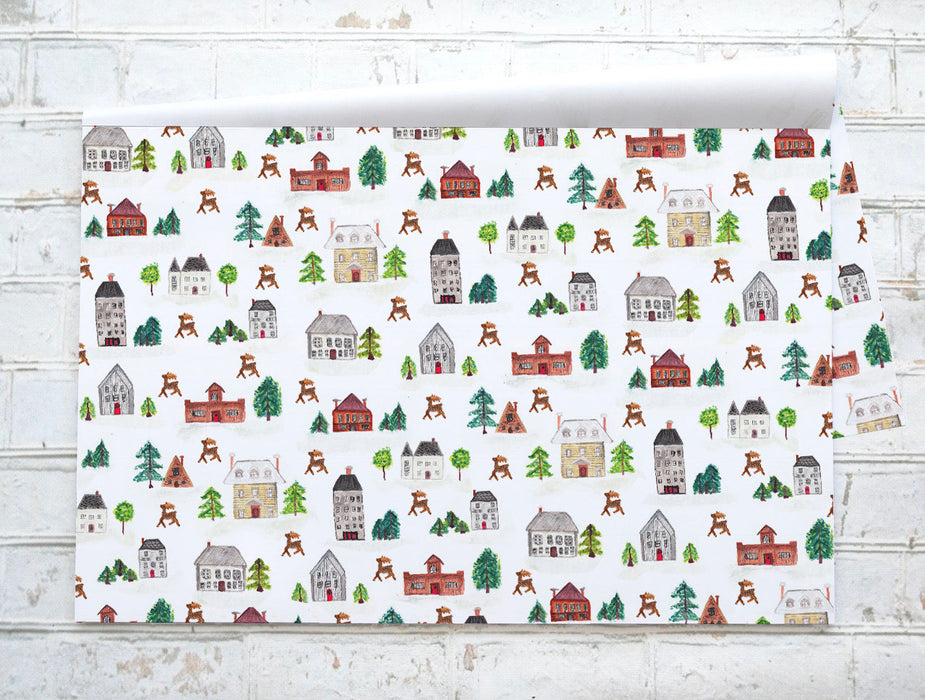 "village de noël" / "xmas village" - napperons de papier / paper placemats