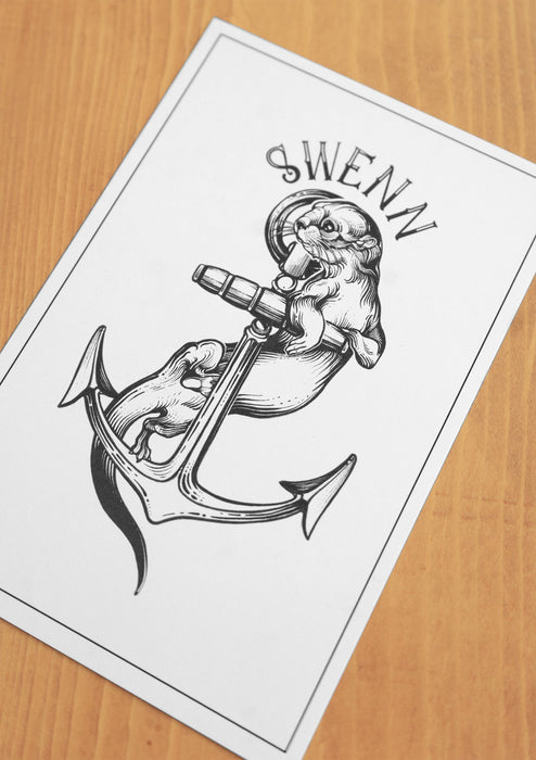 Petite carte - loutre - naturel