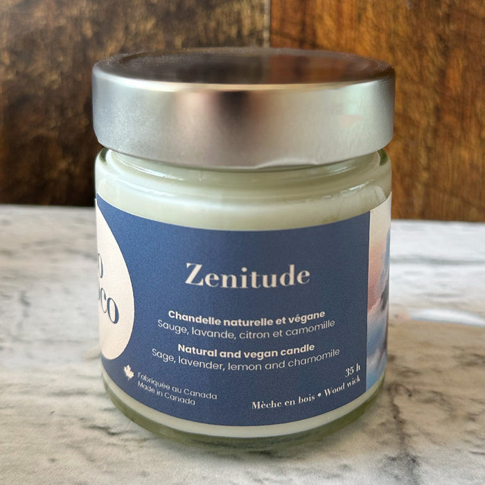 Bougie artisanale: soya et mèche de bois