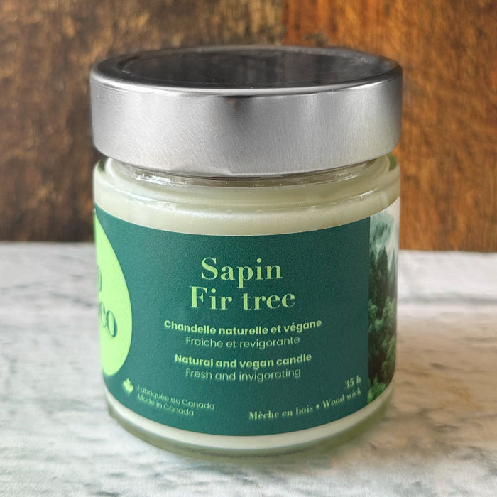 Bougie artisanale: soya et mèche de bois