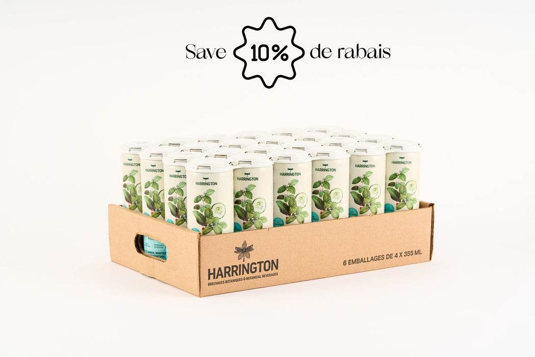 Cocktail sans alcool à saveur concombre & thé des bois