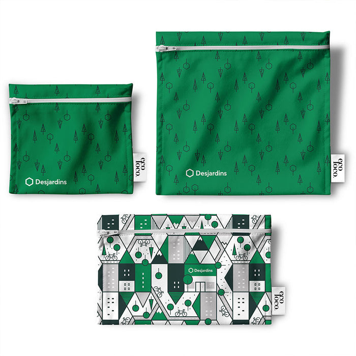 Ensemble de 3 sacs écologiques réutilisables faits au québec à personnaliser