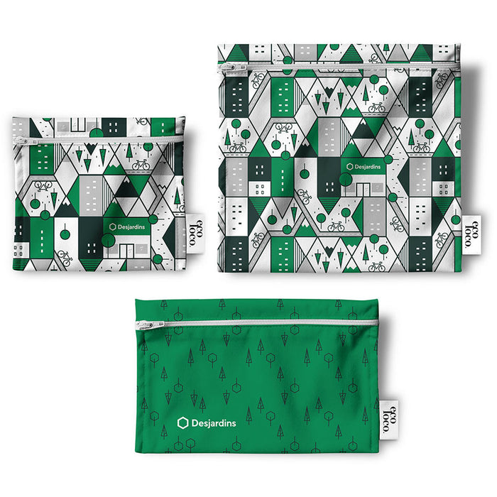 Ensemble de 3 sacs écologiques réutilisables faits au québec à personnaliser