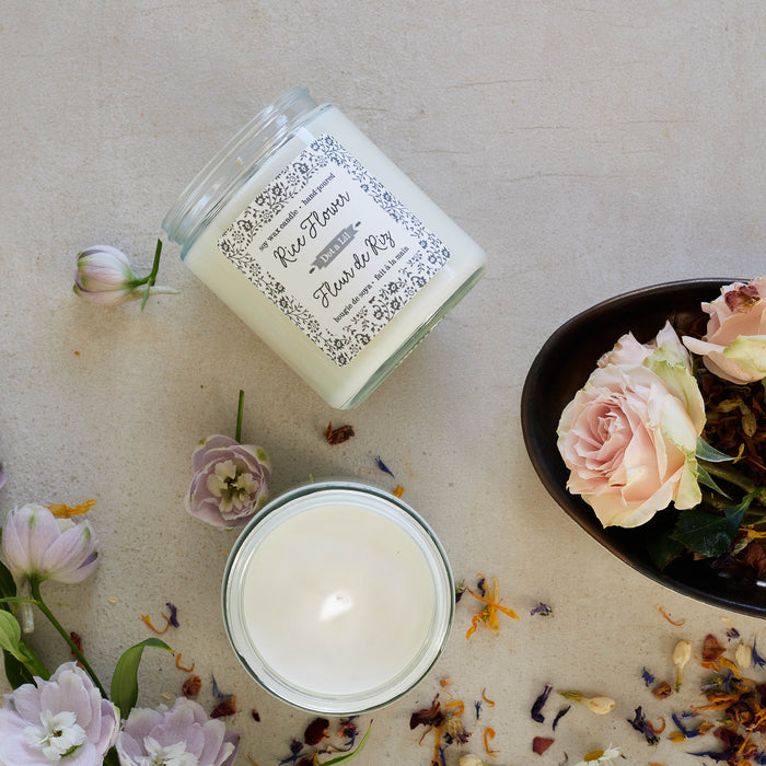 Bougie de soja à la fleur de riz