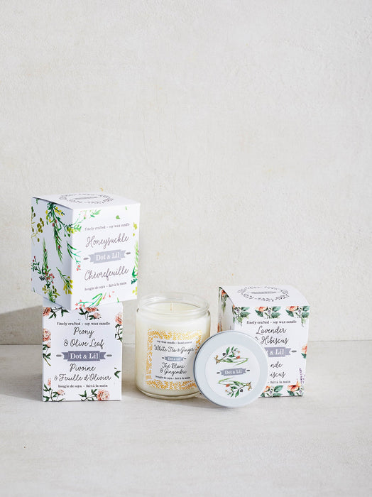 Bougie de soja au thé blanc et au gingembre