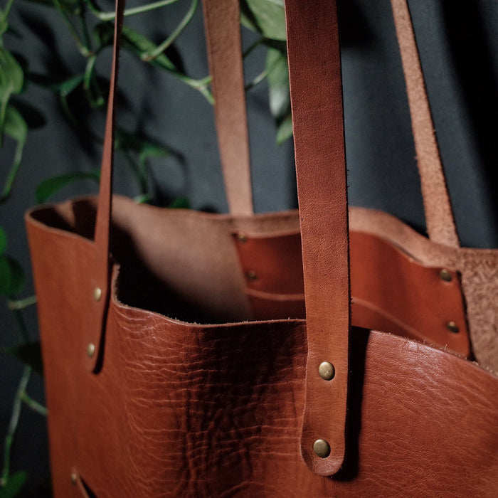 Spacious caramel leather satchel designed for professionals
