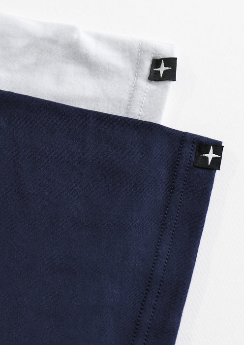 2 t-shirts blanc - bleu marine