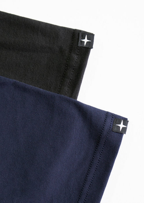 2 t-shirts noir - bleu marine