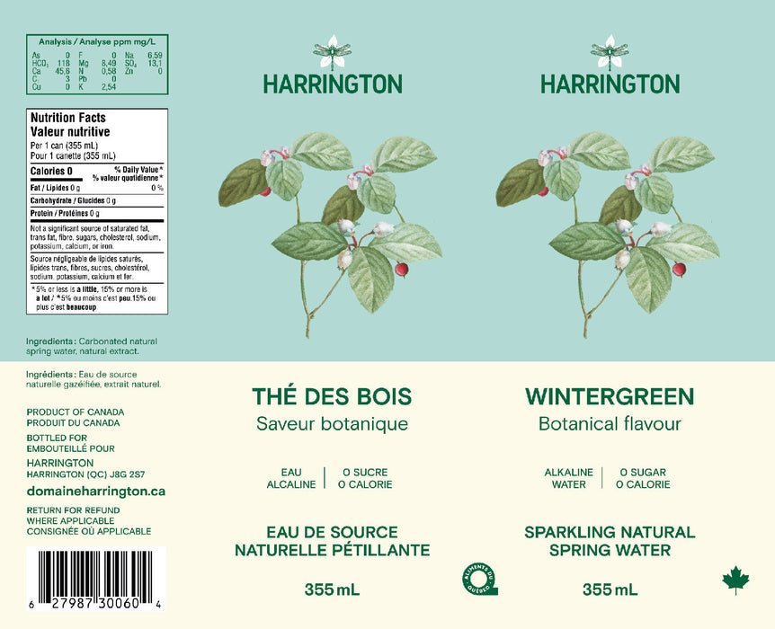Eau pétillante botanique thé des bois_harrington_informations