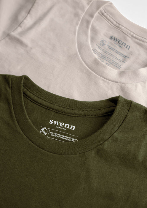 2 t-shirts naturel - kaki