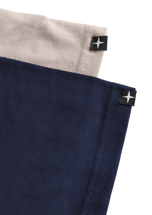 2 t-shirts bleu marine - naturel