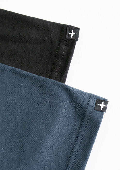 2 t-shirts noir - bleu pacifique