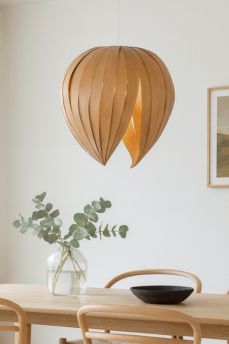 Lampe gladys medium / merisier rouge