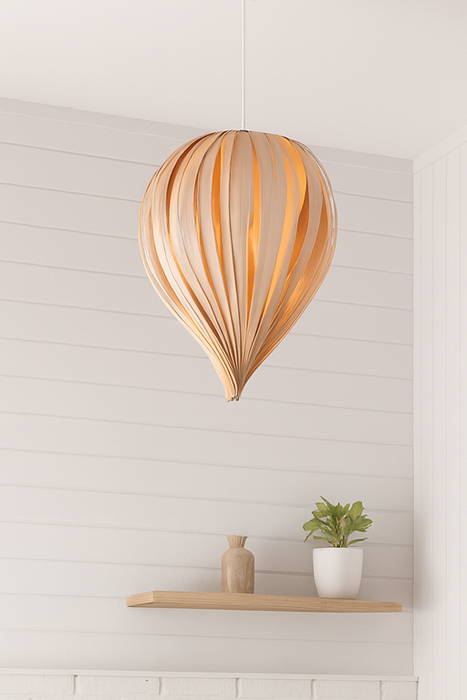 Lampe goutte / merisier blanc
