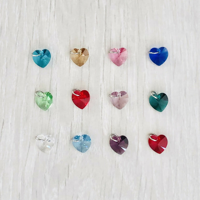 Couleurs de naissance colliers cœurs swarovski