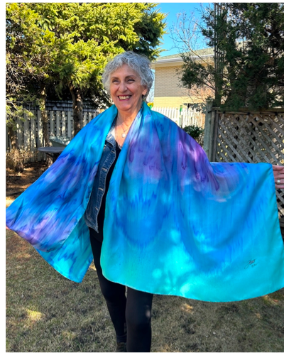 Par&eacute;o de soie peint main horizons