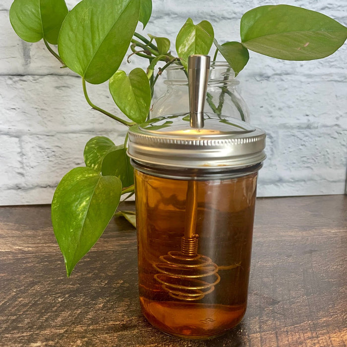 cuillère miel - pot réutilisable