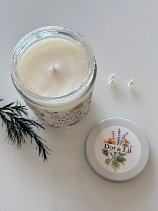 Bougie de soja lavande et hibiscus