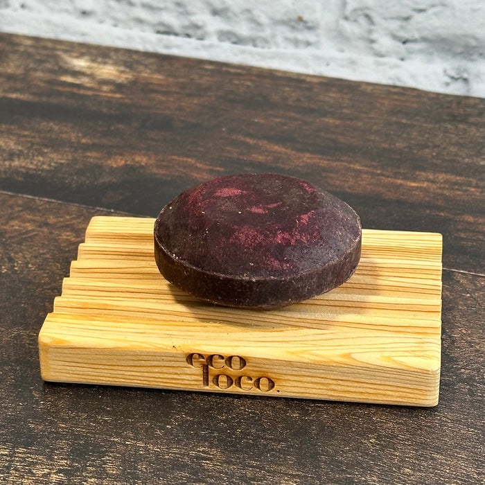 Shampoing solide cheveux réguliers Eco Loco de couleur rouge