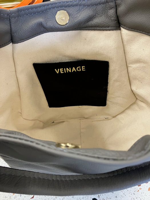 Sample one of a kind geometrical leather tote bag mont-royal