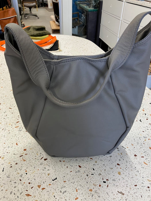 Sample one of a kind geometrical leather tote bag mont-royal