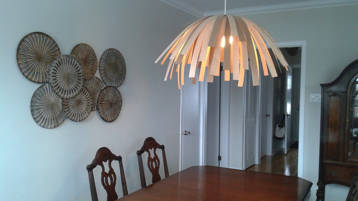 Lampe tina cheveux courts / merisier blanc et rouge