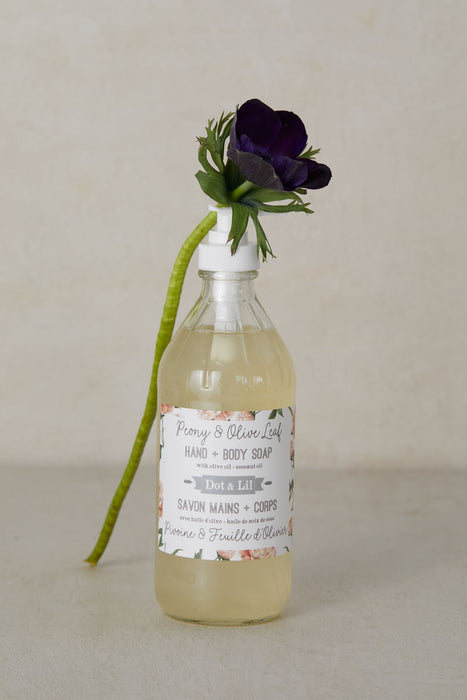 Savon liquide pivoine & feuille d'olivier