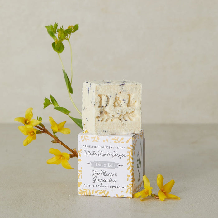 Cube lait bain effervescent au thé blanc & gingembre