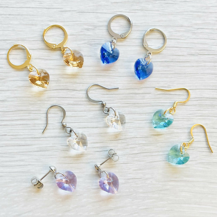 Boucles d’oreilles cœurs swarovski